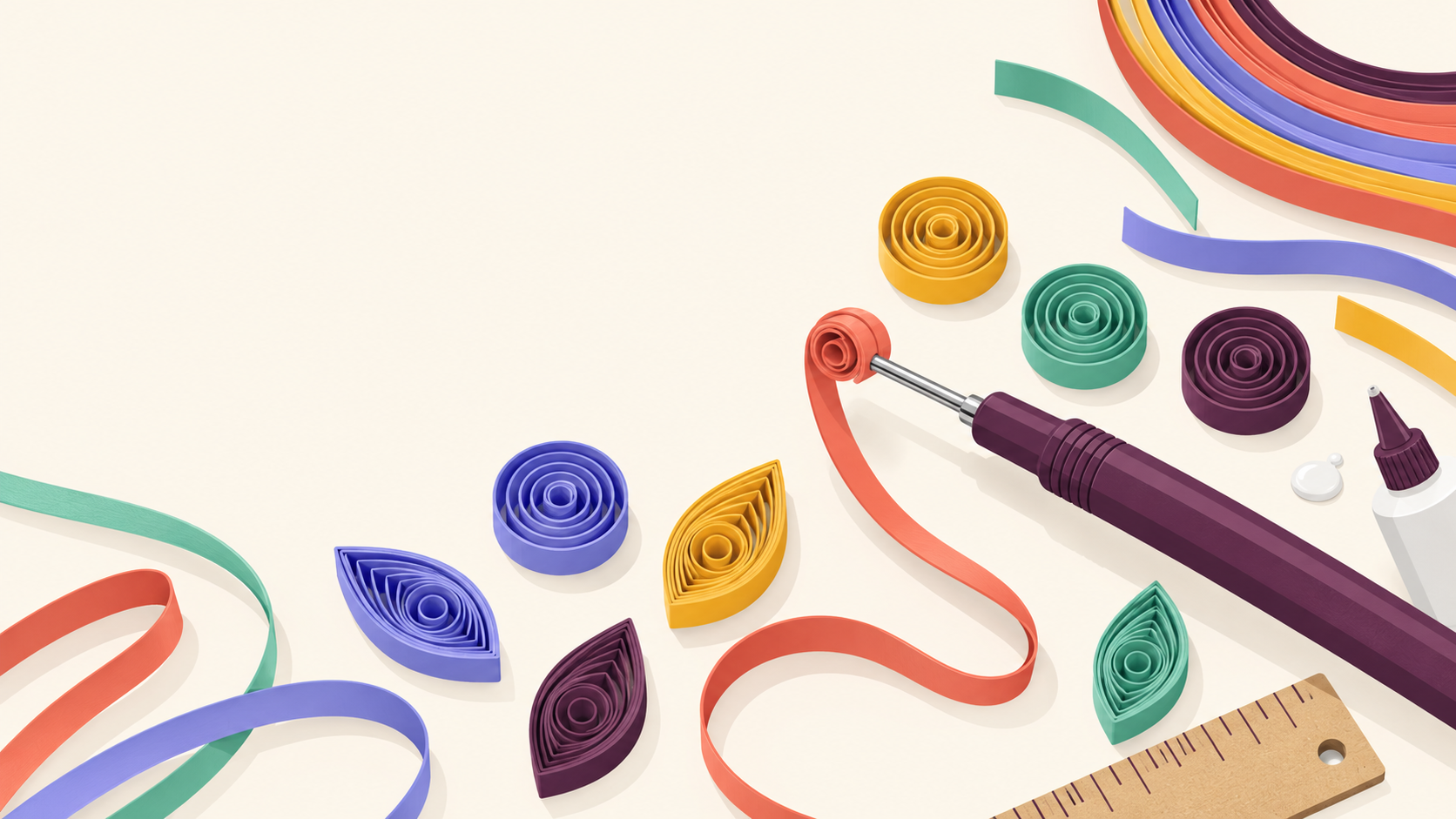 Prénom en dentelle de papier monté en quilling, lettres en volume sur fond clair